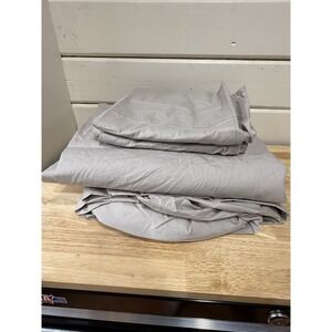 Boll And Branch King Percale Hemmed Sheet Set Shore 100% Organic Cotton